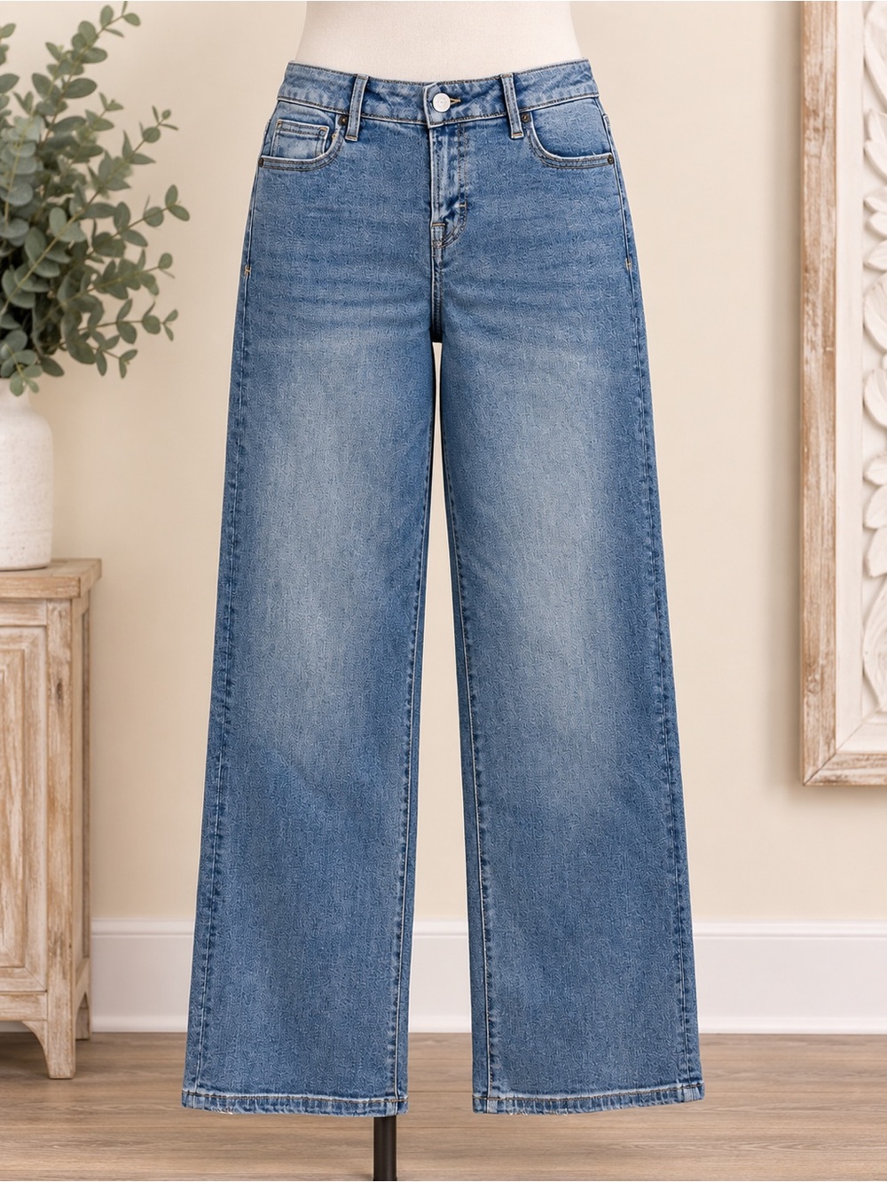 HIDDEN Nori Mid Rise Wide Leg Jeans Medium Wash Size 26 NWT
